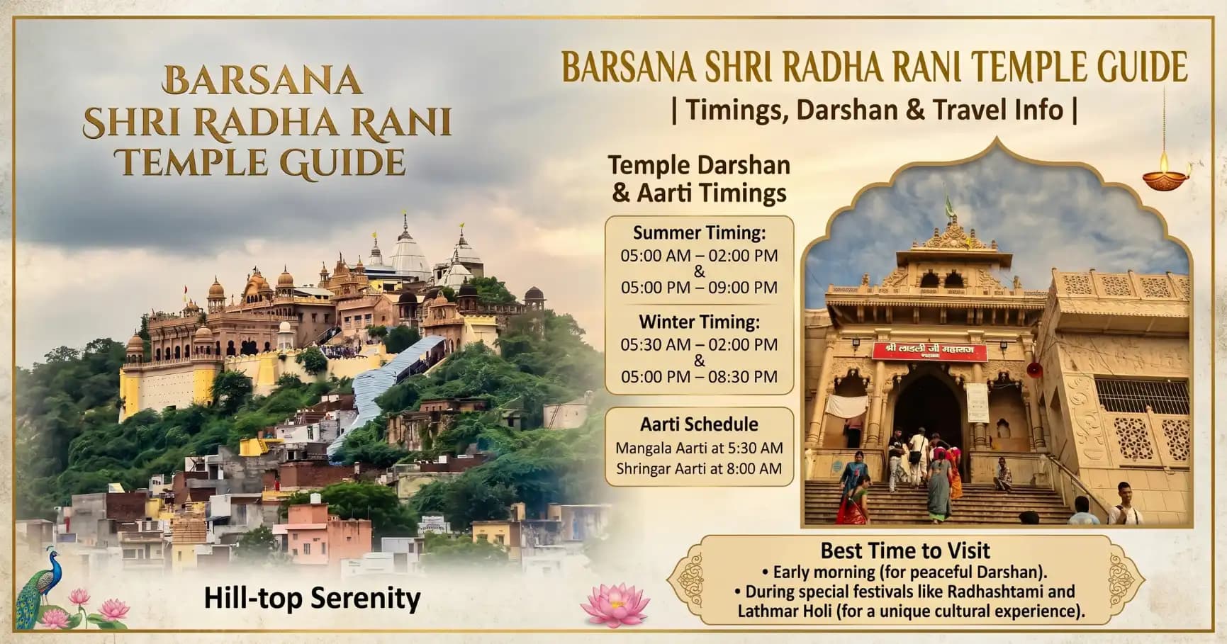 Barsana Shri Radha Rani Temple Guide | Timings, Darshan & Travel Info