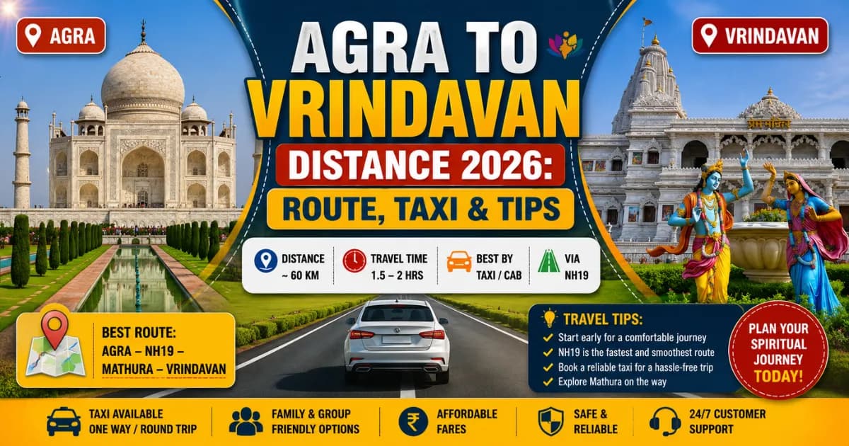 Agra to Vrindavan Distance 2026: Route, Taxi & Tips