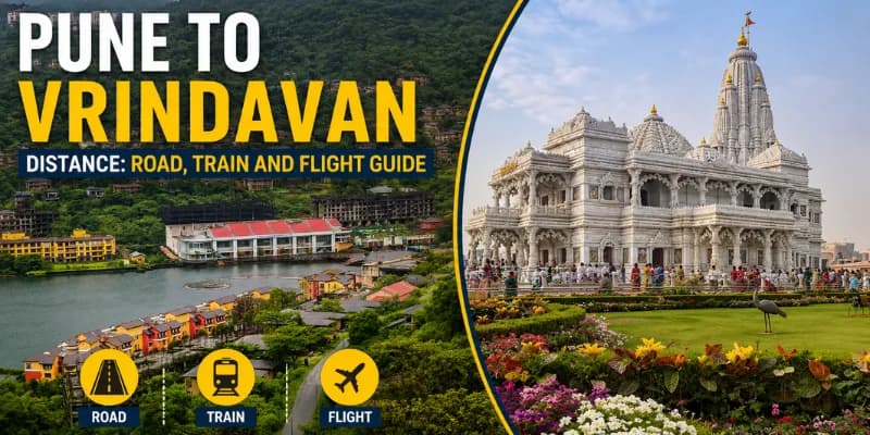 Pune to Vrindavan Distance
