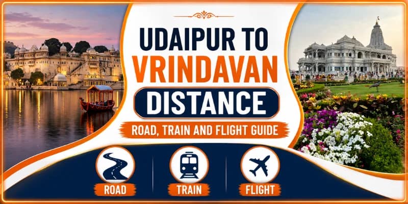 Udaipur to Vrindavan Distance