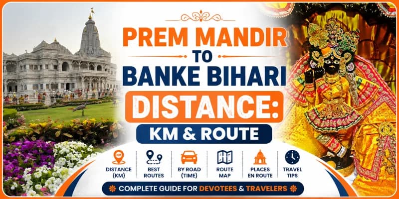 Distance Between Prem Mandir to Banke Bihari Mandir Vrindavan