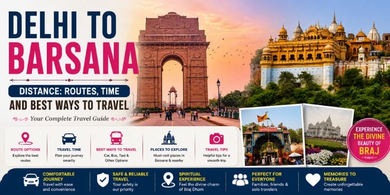 Delhi to Barsana Distance
