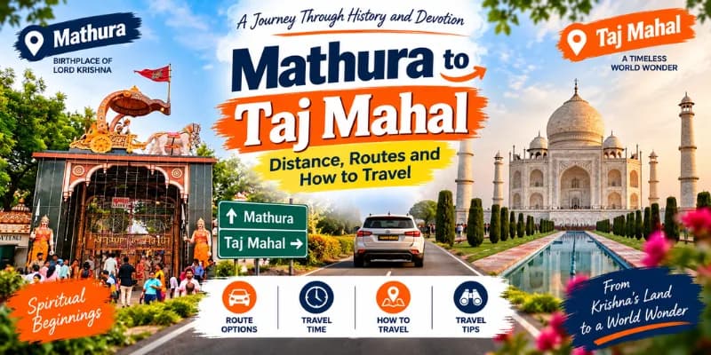 Mathura to Taj Mahal Distance: Routes and How to Travel