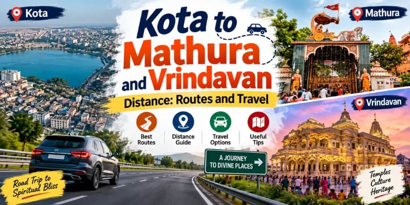 Kota to Mathura and Vrindavan Distance