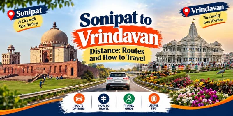 Sonipat to Vrindavan Distance