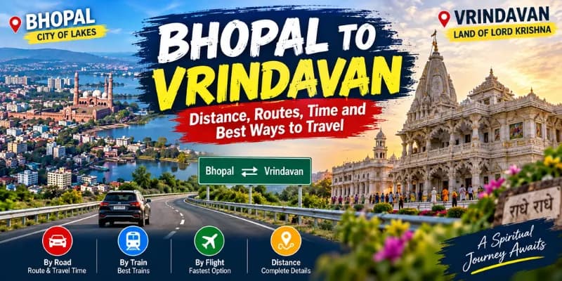 Bhopal to Vrindavan Distance: Routes, Time and Best Ways to Travel
