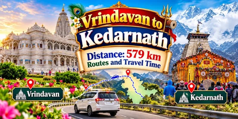 Vrindavan to Kedarnath Distance: 579 km, Routes and Travel Time