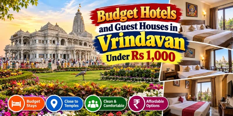 Budget Hotels and Guest Houses in Vrindavan Under Rs 1,000