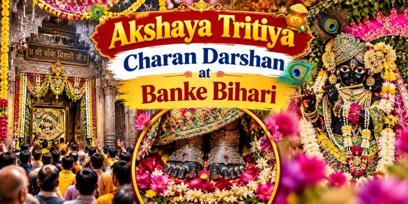 Akshaya Tritiya Charan Darshan at Banke Bihari