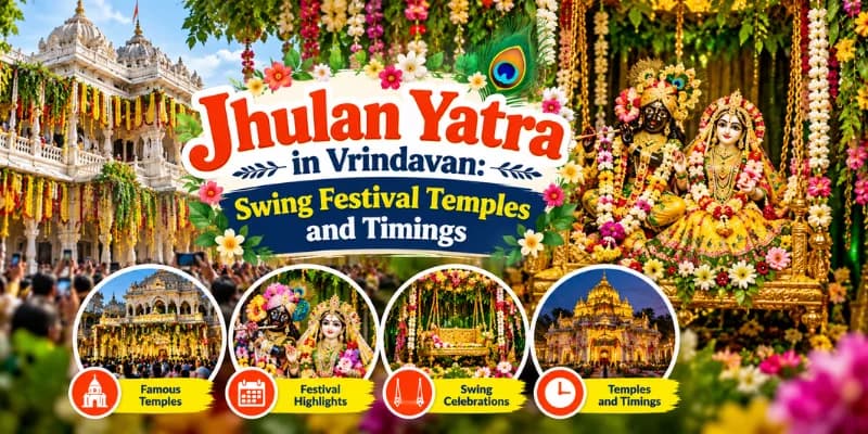 Jhulan Yatra in Vrindavan: Swing Festival Temples and Timings